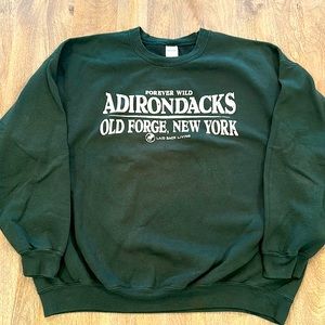 Men’s Adirondacks Old Forge Crewneck Sweatshirt, Forest Green XXL